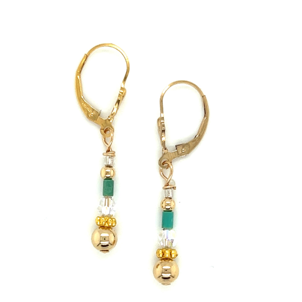 Tickle Me Turquoise Gold Earrings