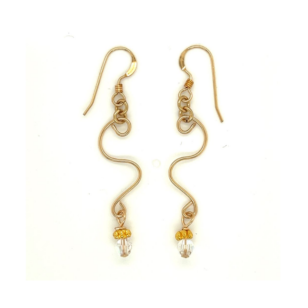 Gold Squiggle Earrings