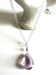 Pink Amethyst Sterling Necklace