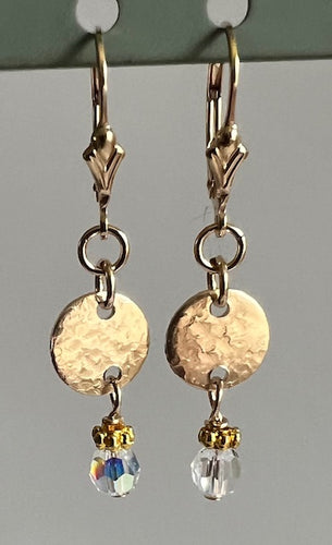 Golden Aura Lever Backs With Gold Silk Finish Centerpiece & Sparkly Crystals