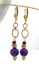 Majestic Lily Earrings 14K Gold Filled Gemstone