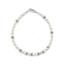 Silver Ice Sterling Silver Beaded Bracelet  Handmade Stacking Bracelet