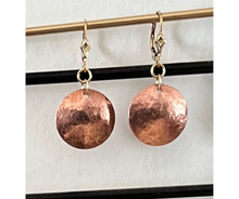 Silk Finish Copper Lever Back Earrings
