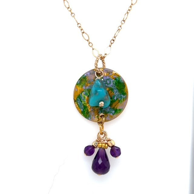 Campitos Turquoise & Amethyst Statement Necklace