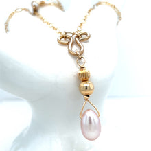 Golden Champagne Drop Pearl Necklace