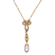 Golden Champagne Drop Pearl Necklace