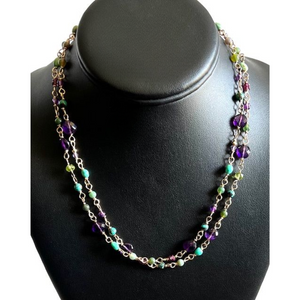 Amethyst Turquoise Garnet Peridot Handmade Chain