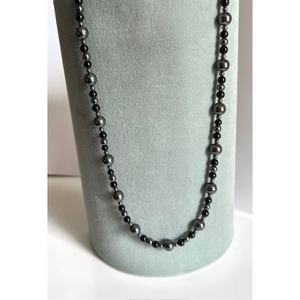 Essential Black Onyx & Hematite Necklace – Classic All-Black Beauty