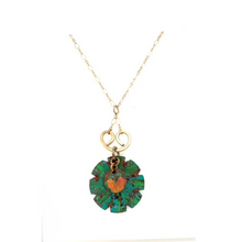 Golden Curve Patina Necklace – 14k Gold-Filled Chain with Layered Patina Accents