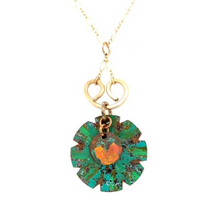 Golden Curve Patina Necklace – 14k Gold-Filled Chain with Layered Patina Accents