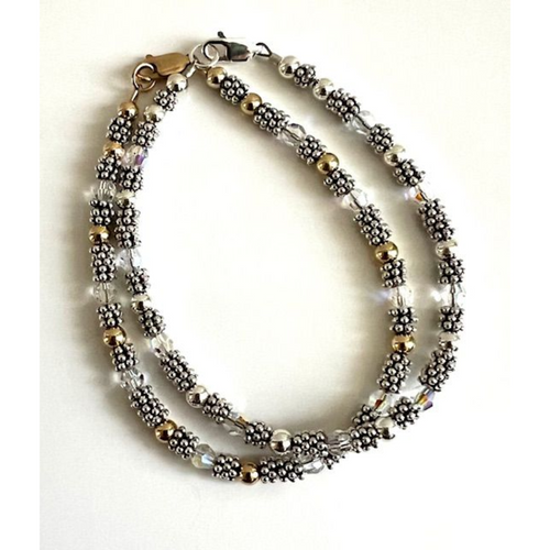 Bali, Sterling & Crystal Moonlit Bracelet- Also Available in Gold Filled