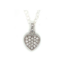 Heart Shaped Cubic Zirconia Pendant With Sterling Silver