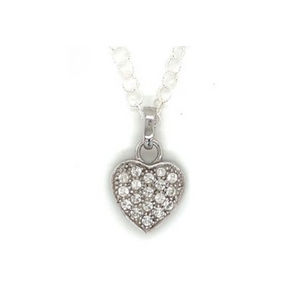 Heart Shaped Cubic Zirconia Pendant With Sterling Silver