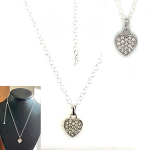 Heart Shaped Cubic Zirconia Pendant With Sterling Silver