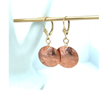 Silk Finish Copper Lever Back Earrings