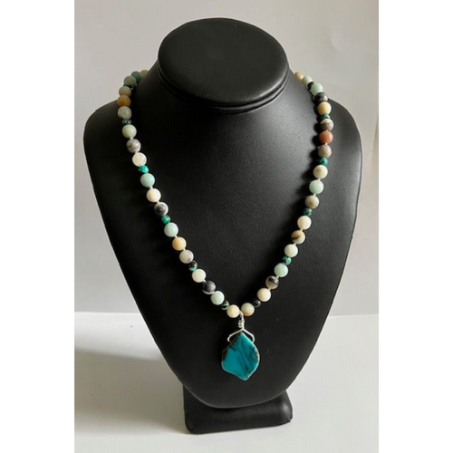 Turquoise Amazonite Sterling One of a Kind Necklace