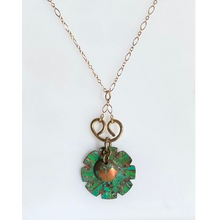 Golden Curve Patina Necklace – 14k Gold-Filled Chain with Layered Patina Accents