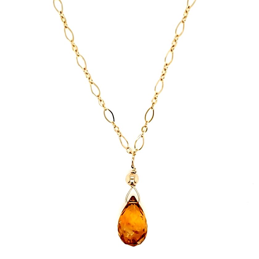 Citrine Necklace With Gold