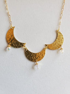 Crescent Moon Necklace In Gold