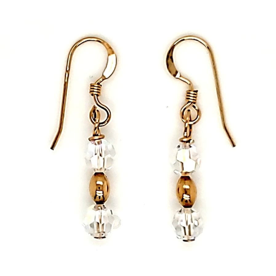 Gold & Crystal French Wire Earrings