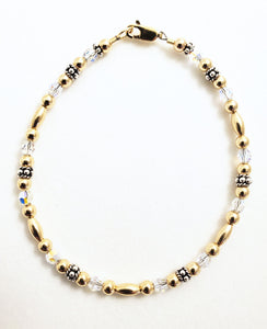 Gold Silver Crystal Bracelet