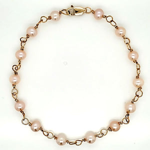 Peach Pink Pearl Bracelet