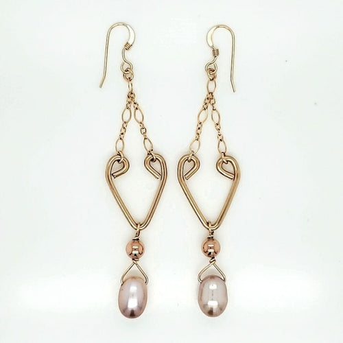 Golden Champagne Drop Pearl Earring
