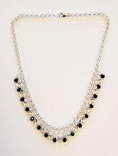 Black & Crystal Dangle Necklace
