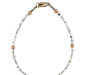 Rose Gold & Sterling Silver Crystal Bracelet