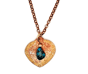 Copper Textured Patina Heart