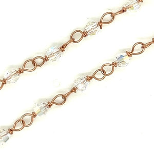 Rose Gold Crystal Chain Necklace