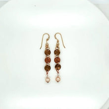 Drop & Dangle Brass Copper Pearl Earrings