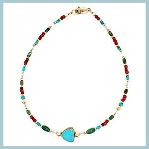 Durable Turquoise Crystal Anklet