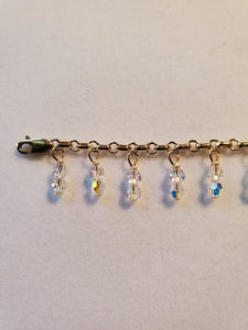 Gold Ankle Bracelet With Crystal Drops
