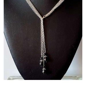 Sterling Chain Black Spinel Drop