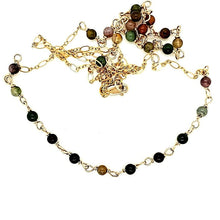 Multi Jasper And Gold Chain Necklace