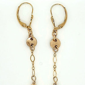 White Pearl Gold lever Back Drop Earring