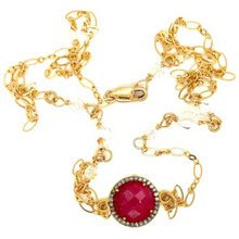 Ruby With Pave Diamond Necklace