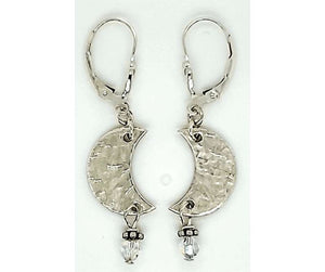 Crescent Moon Sterling Lever Back Earring