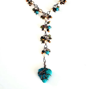 Sleeping Beauty Turquoise Drop Multi-Gemstone Necklace
